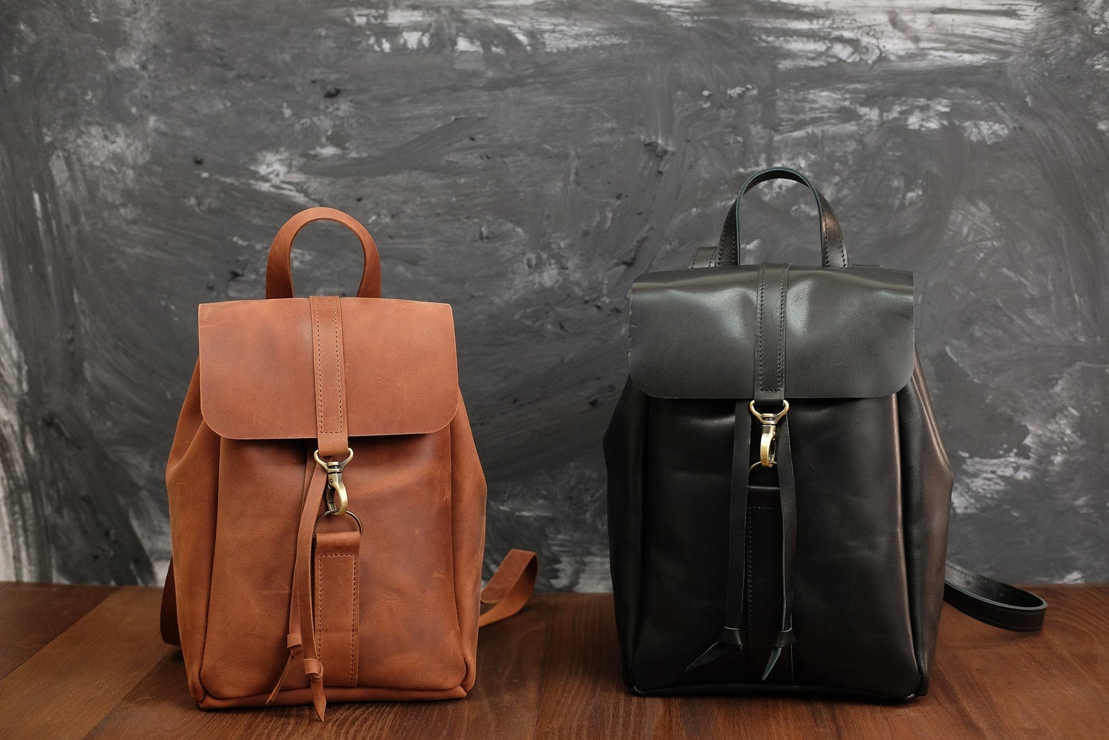 personalized leather backpack