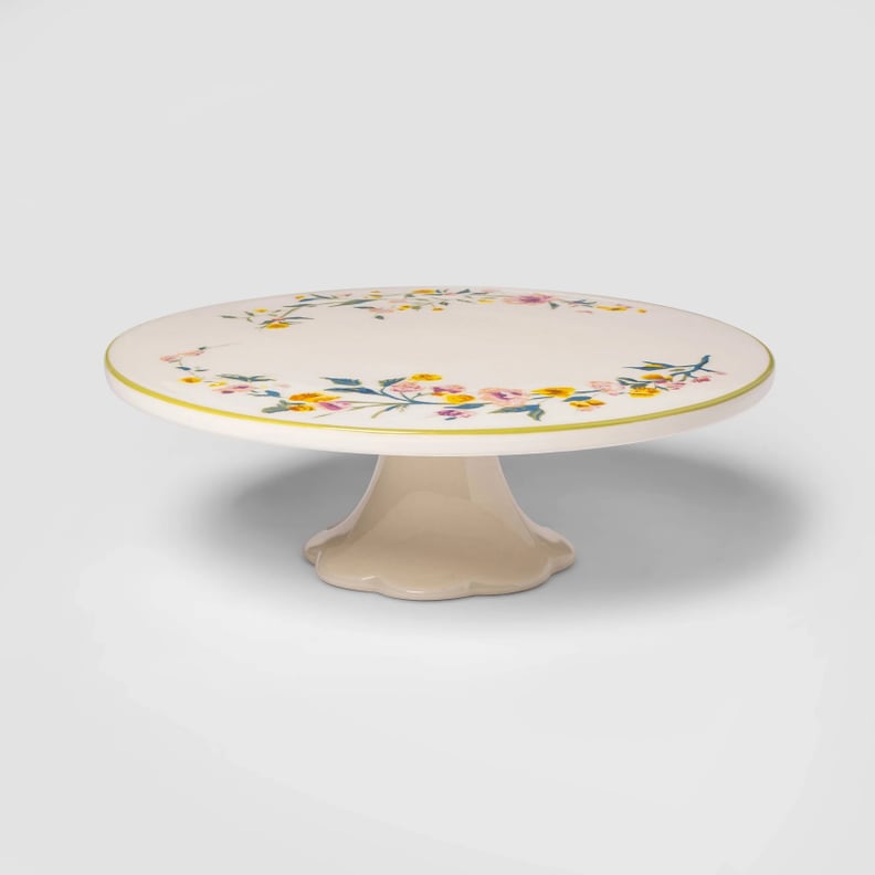 Stoneware Floral Cake Stand