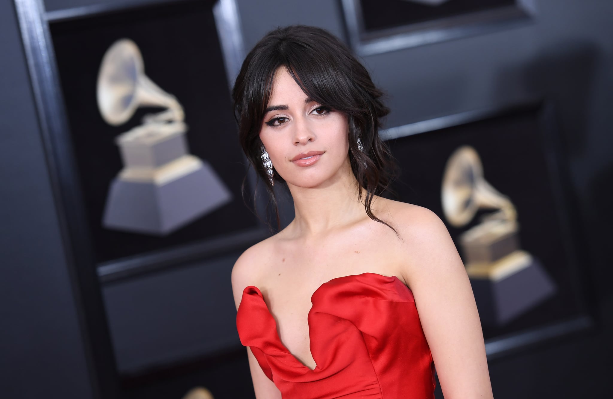 Camila Cabello arrives for the 60th Grammy Awards on January 28, 2018, in New York.  / AFP PHOTO / ANGELA WEISS        (Photo credit should read ANGELA WEISS/AFP/Getty Images)