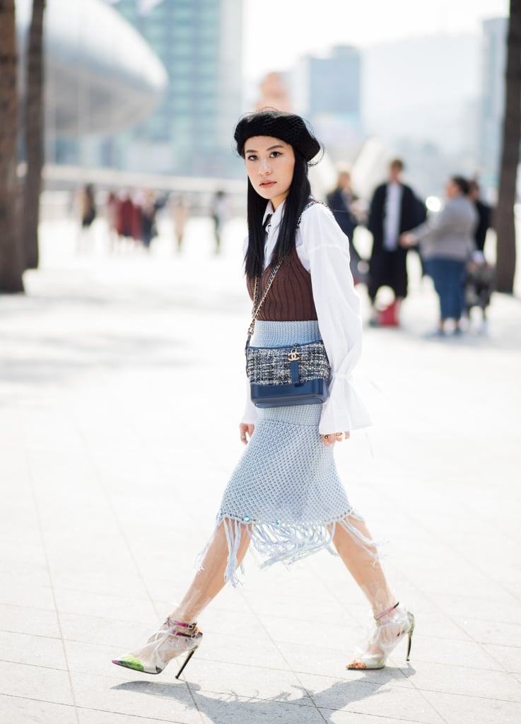 Add a netted beret to a chic, layered look.