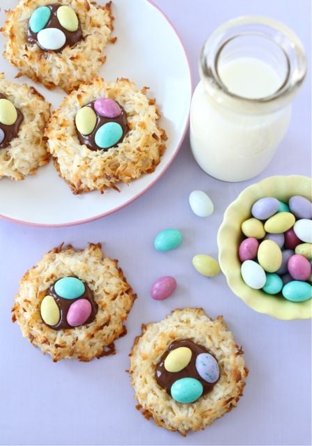 Coconut Macaroon Nutella Nests