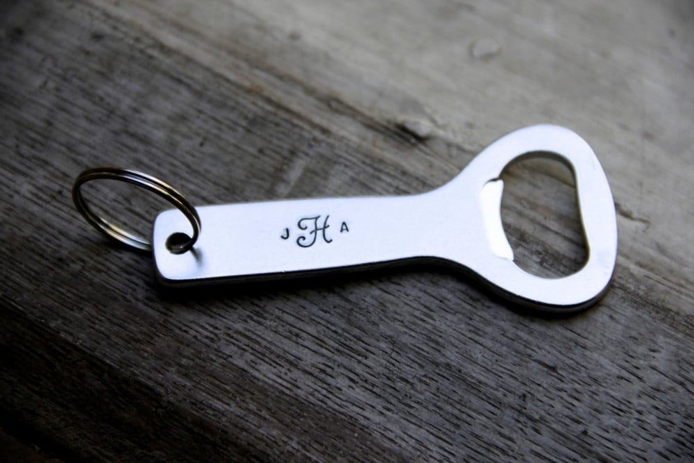 Custom Monogrammed Bottle-Opener Keychain