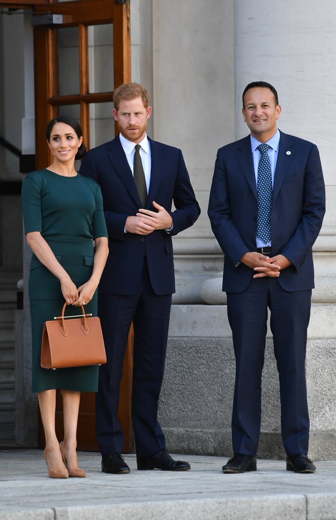 Meghan Markle Fall Outfit Idea: A 3/4 Sleeve Top and Matching Skirt