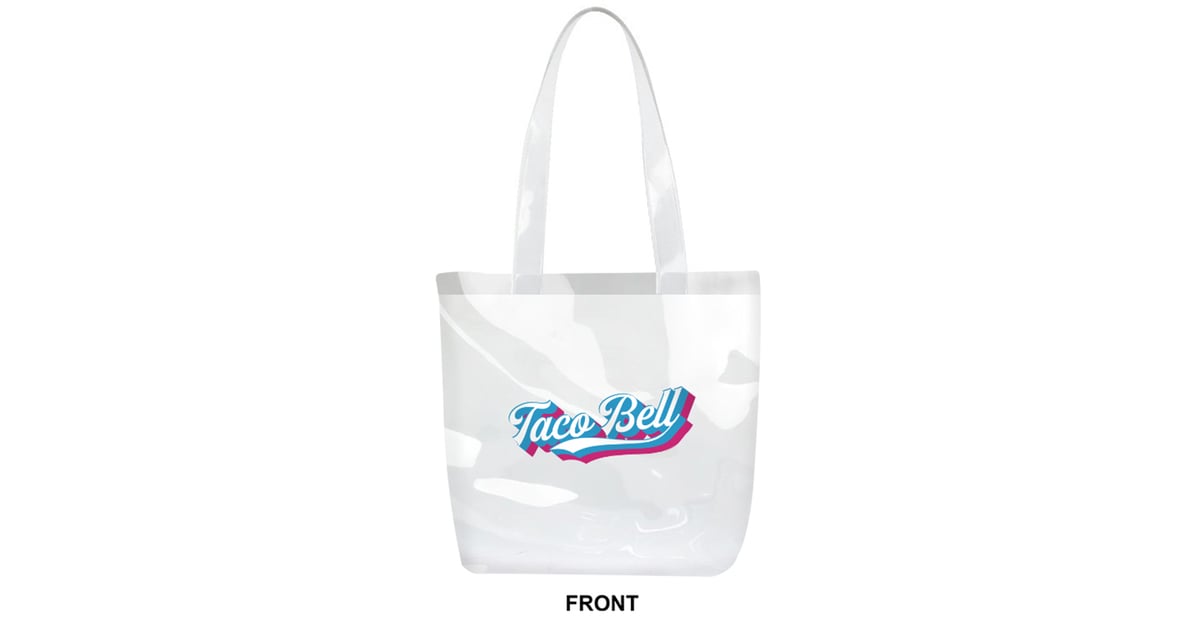 Taco Bell Clear Vinyl Tote Bag | Taco Bell Hot Sauce Pool Float and ...