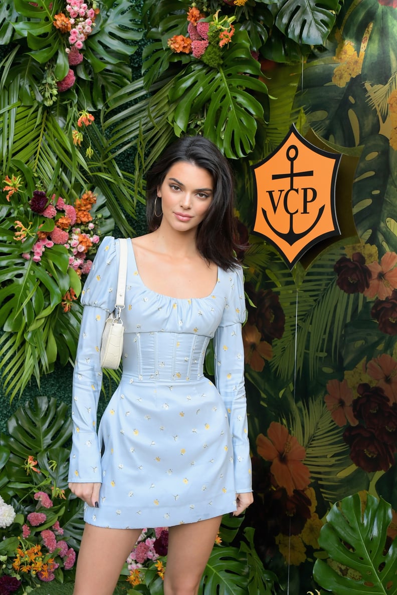Kendall Jenner's Blue Corset Dress October 2018