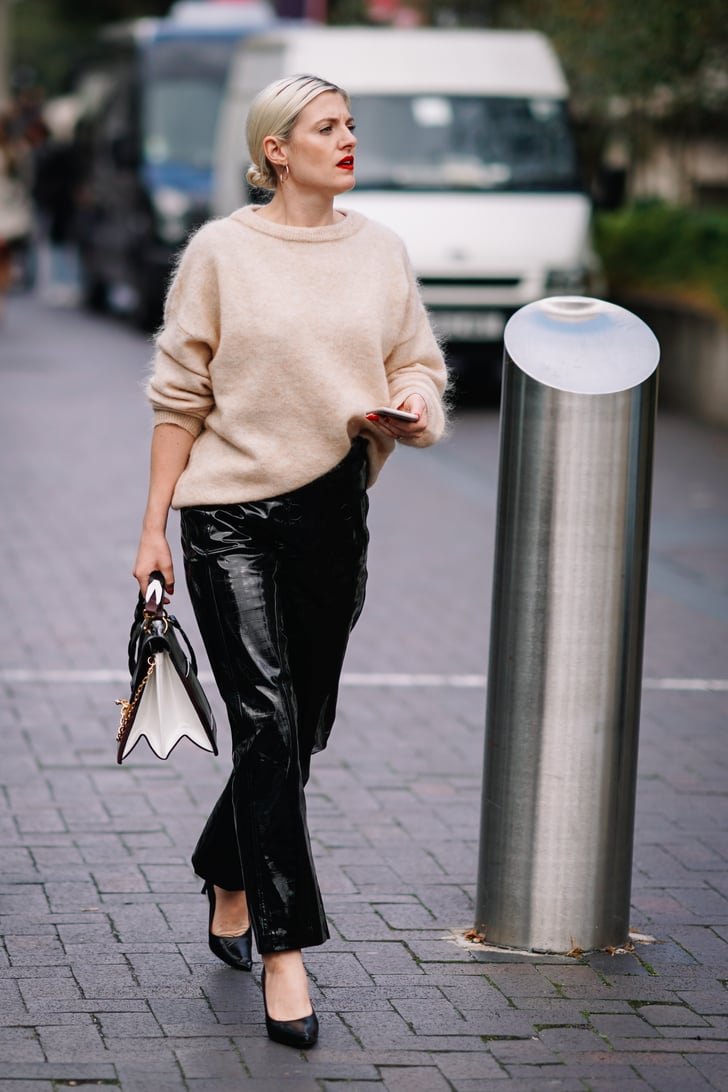 Blend a fuzzy cashmere jumper with leather pants instantly. What to