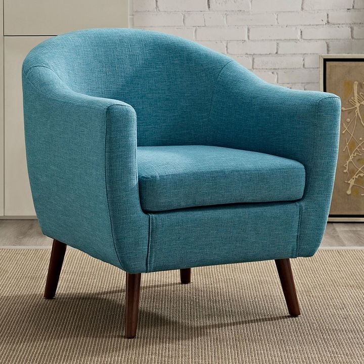 Simpli Home Roundstone Tub Accent Chair ($700) | Aqua Blue Decor