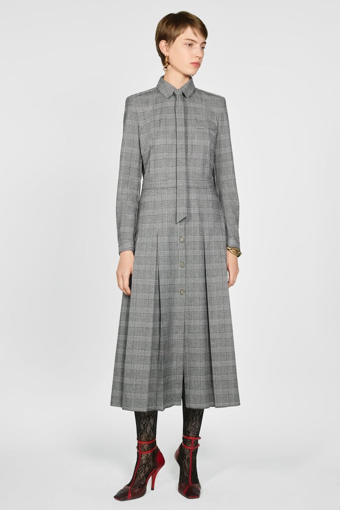 Zara Campaign Collection Belted Plaid Dress