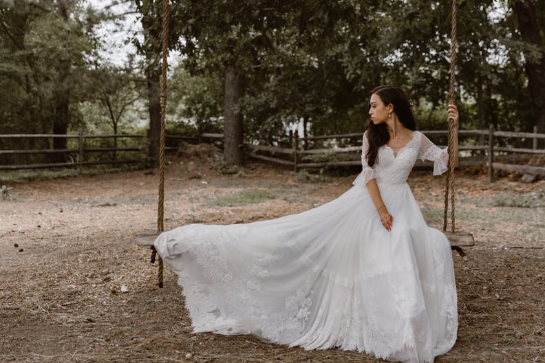 Custom Bohemian Wedding Dress