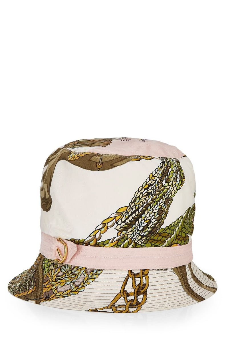 Hermès Cream Silk Motif Bucket Hat
