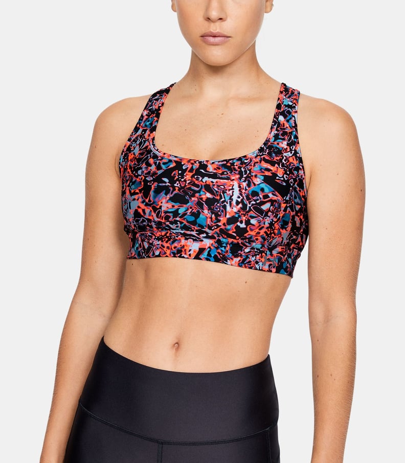 UA Armour Mid Crossback Print Mash Up Bra