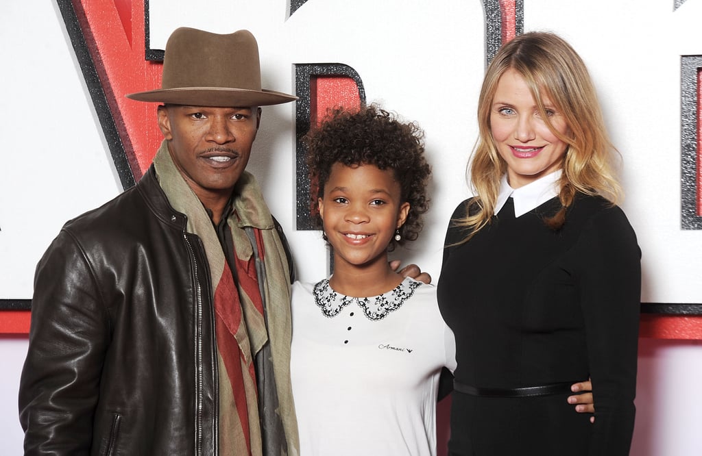 Jamie Foxx, Cameron Diaz, and Quvenzhané Wallis attended an Annie photo call in London on Wednesday.
