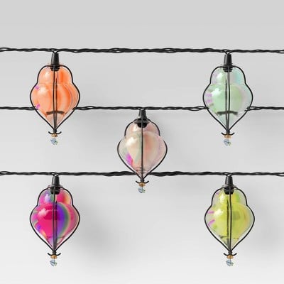 Opalhouse 10ct Incandescent Mini Teardrop Outdoor String Lights Multi-Coloured