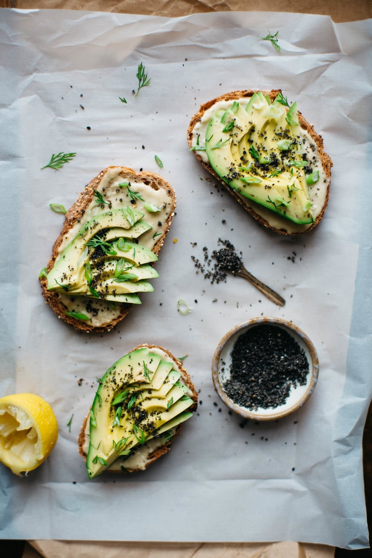 Miso-Tahini Avocado Toast With Black Sesame Gomasio