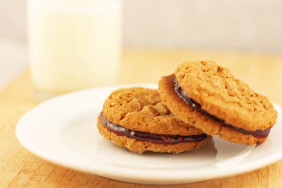 Peanut (or Almond) Butter and Jelly Sandwich Cookies