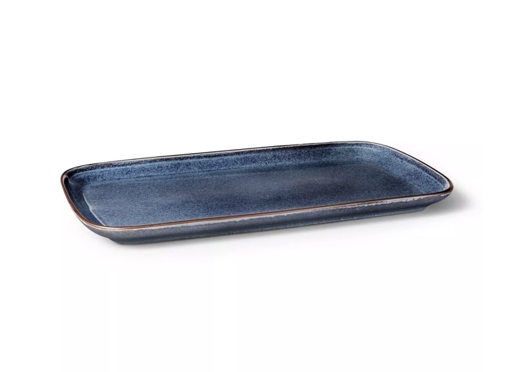 Large Reactive Glaze Stoneware Serving Tray