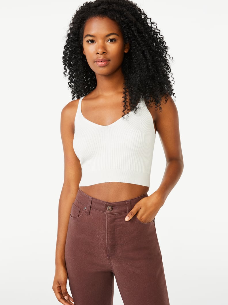 Scoop Women's Ribbed Bralette Sweater