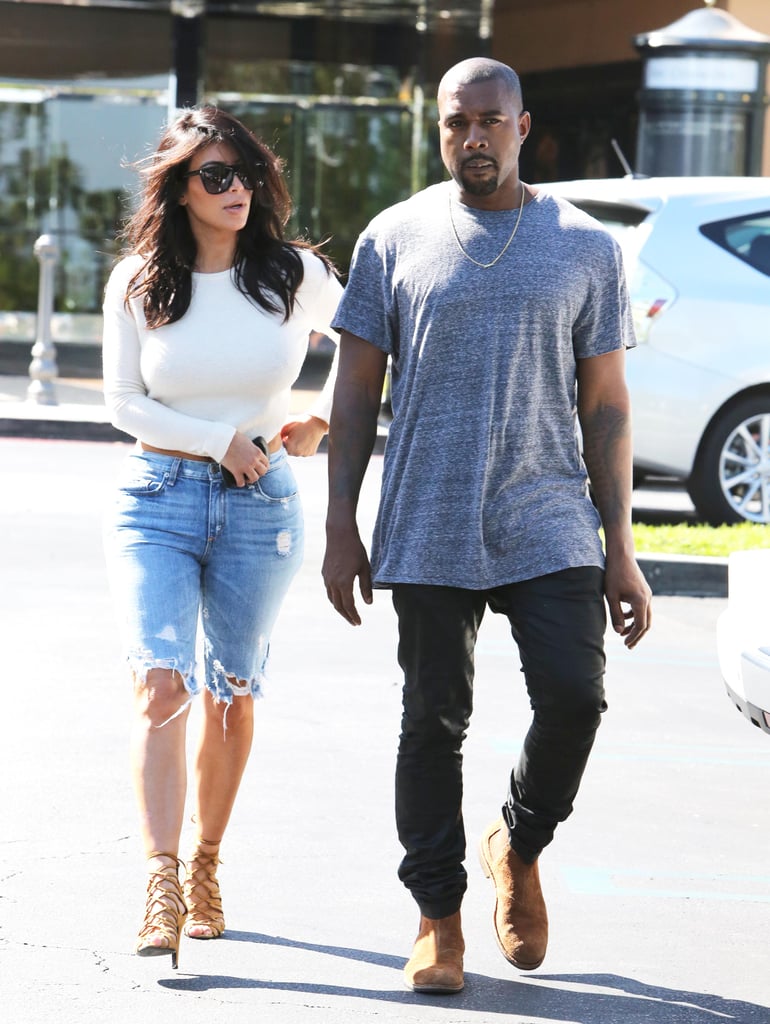 Kim Kardashian in a Backless White Shirt | Photos