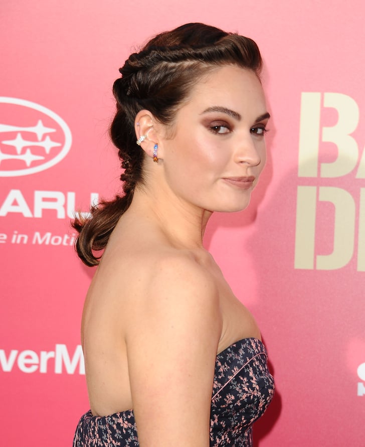 Lily James  Hairstyles Long Hair in Hot Weather 