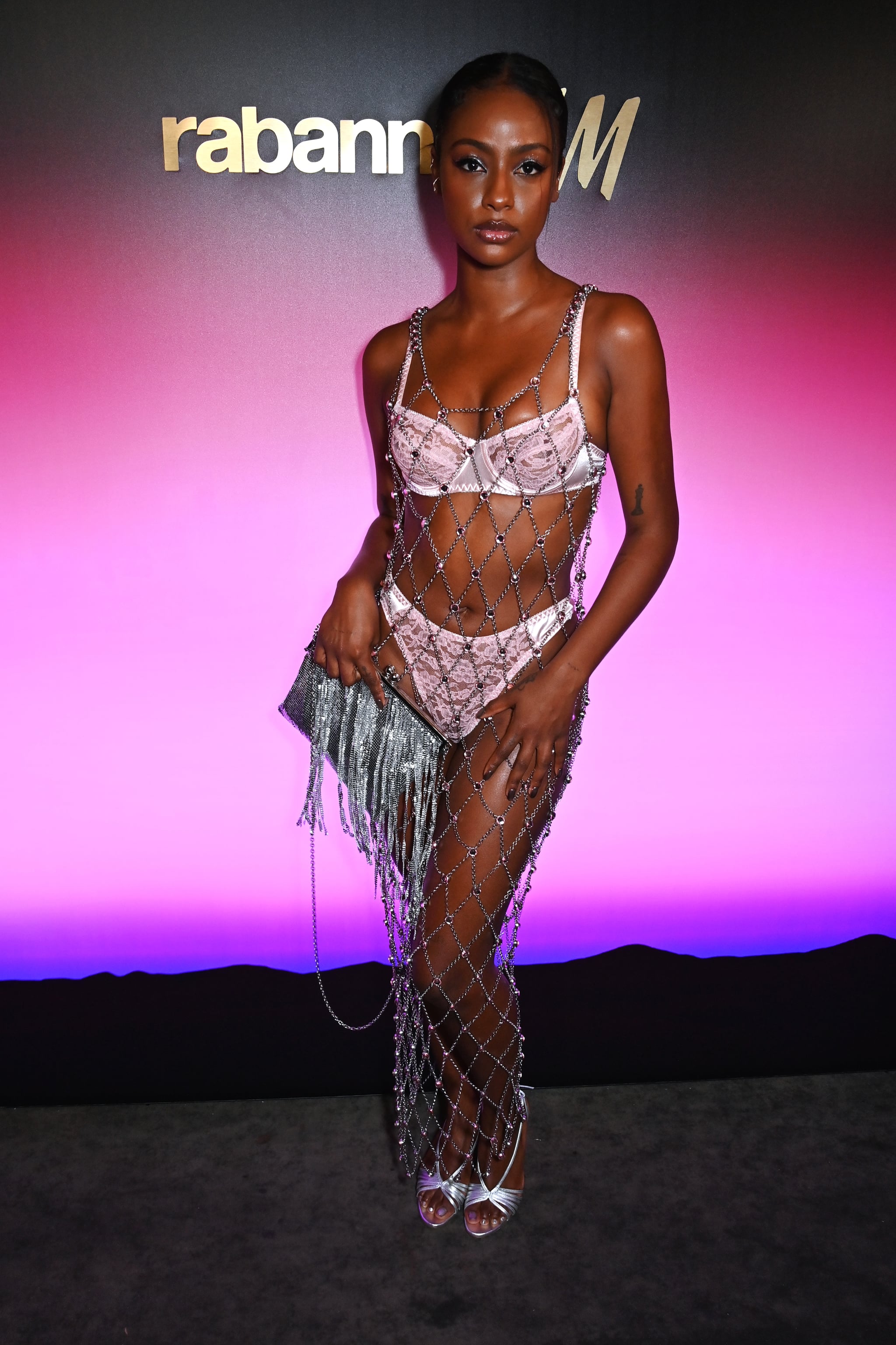 Justine Skye at the Rabanne X H&M Party in Paris, Ashley Graham Stuns in a  High-Slit Leopard Dress From the New Rabanne X H&M Collab