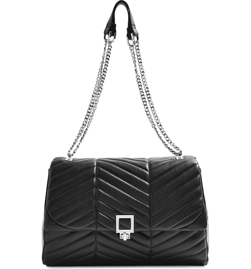 Topshop Sasha Quilted Faux Leather Shoulder Bag