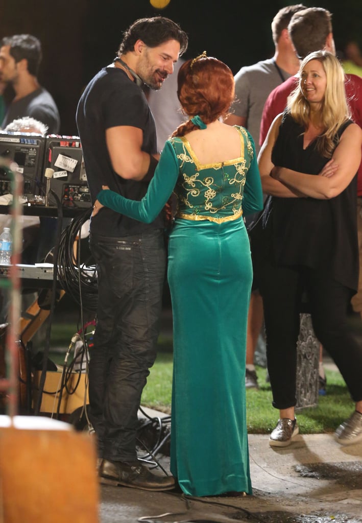 Joe Manganiello visited Sofia (Gloria) on set. Modern Family