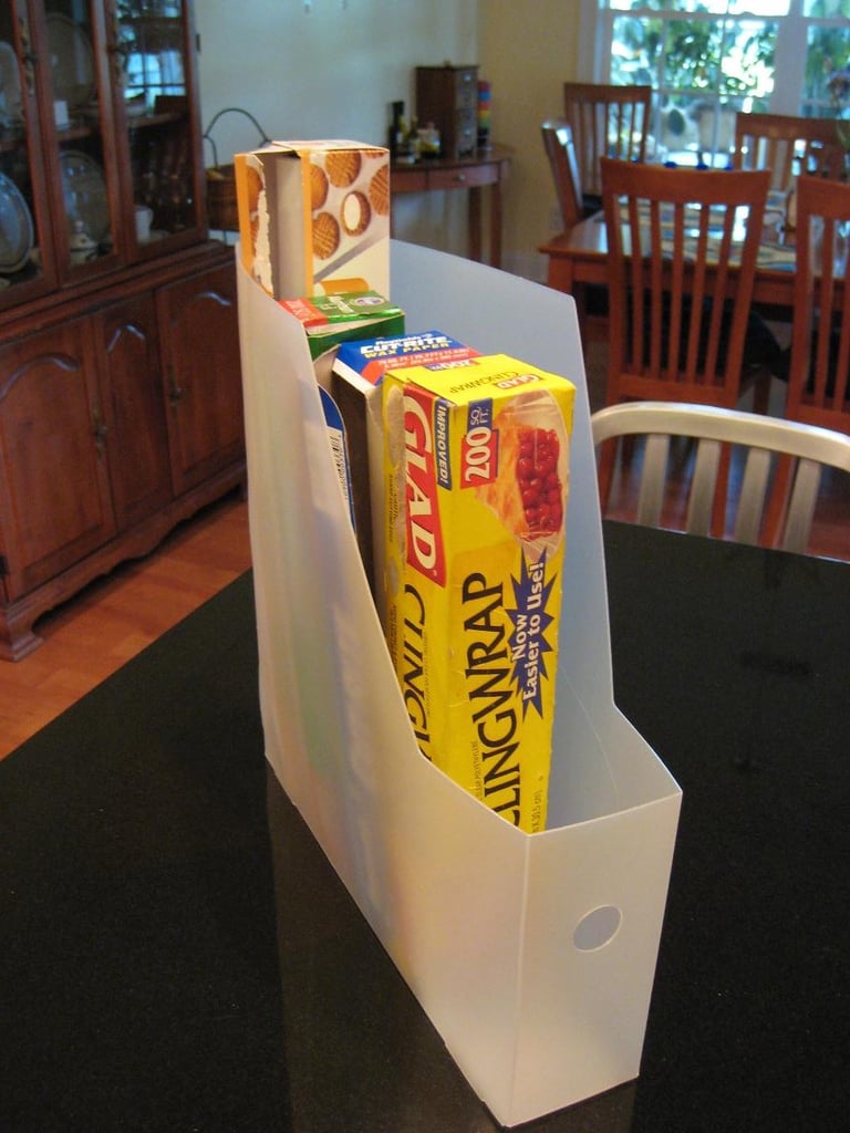 Magazine Holder Becomes a Kitchen Organizer