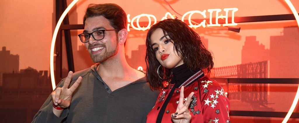 Selena Gomez Wearing Red Coach Varsity Jacket