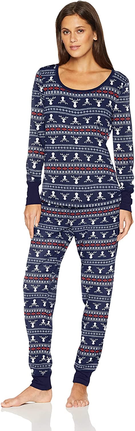 Mae Women's Sleepwear Thermal Pajama Set: Reindeer Fair Isle, The Best  Pajamas on  to Get in the Spirit Quicker Than You Can Say Rudolph