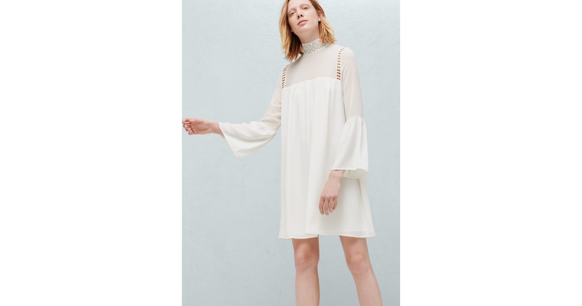 Mango Flared Sleeves Dress (80) Affordable White Dresses POPSUGAR