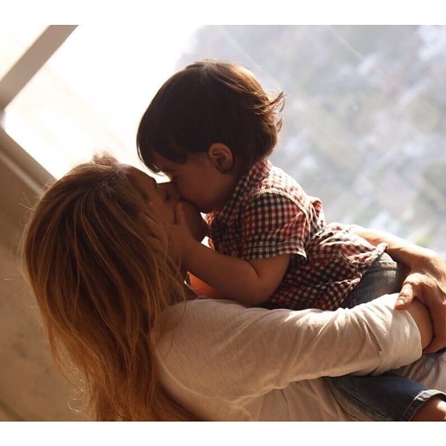 Shakira shared a kiss with little Milan on Mother's Day.
Source: Instagram user shakira