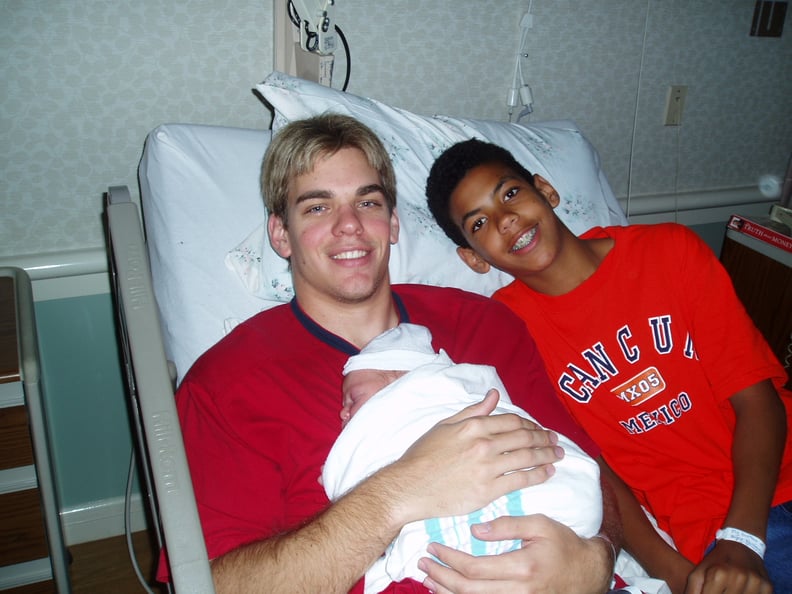 Jarrett (left) and Braiden (right) spent time with Bryce in the hospital just after his birth in June of 2006.