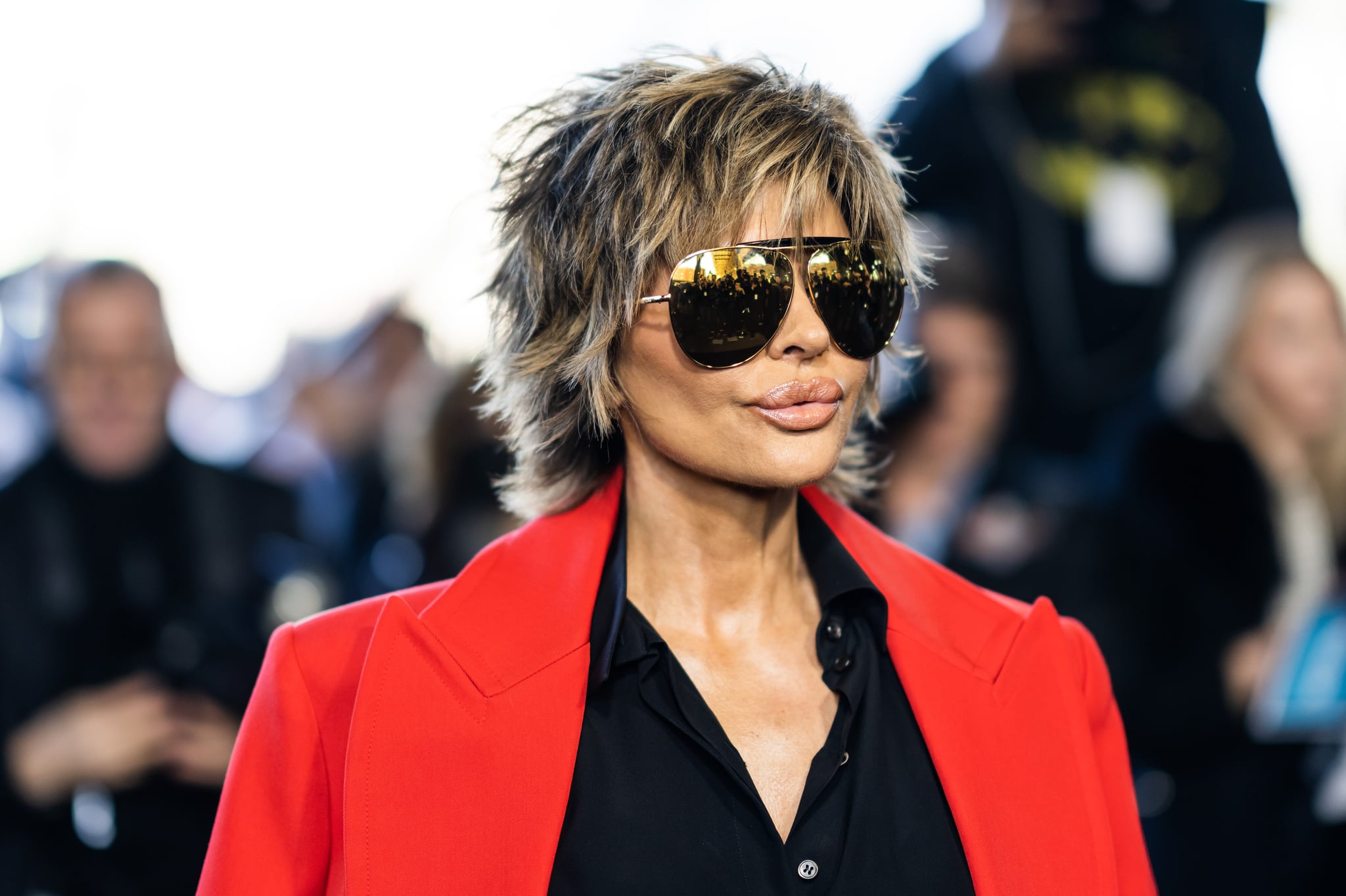 NEW YORK, NEW YORK - FEBRUARY 15: Lisa Rinna attends the Michael Kors fashion show during New York Fashion Week: The Shows in the Meatpacking District on February 15, 2023 in New York City. (Photo by Gotham/WireImage)