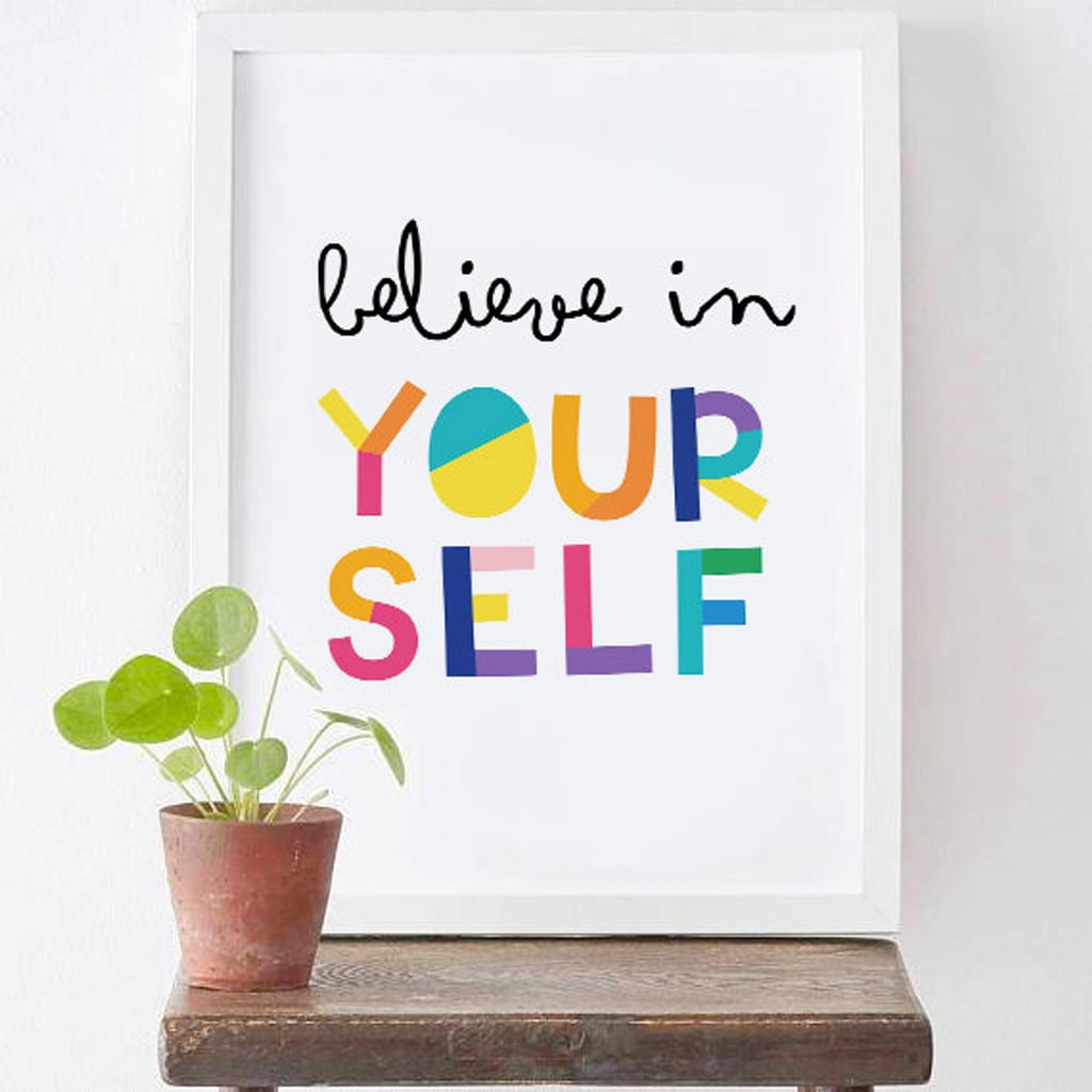 She Believe Motivational Quote Fashion Lover Wall Art Print. 