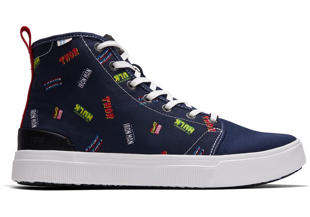 Toms Navy Marvel Logos Printed Men's Trvl Lite High Sneakers