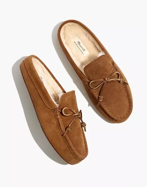 Cozy Slippers: Madewell Suede Moccasin Scuff Slippers
