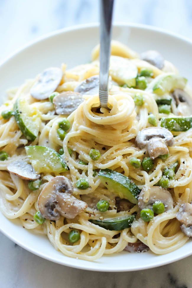 1-Pot Courgette and Mushroom Pasta