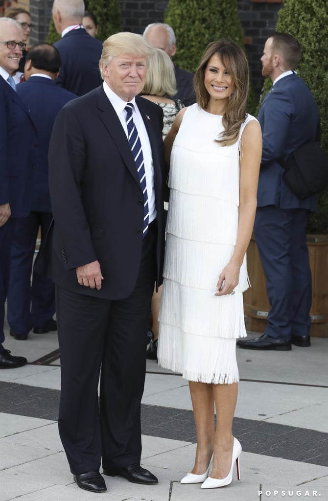 Melania Trump White Flapper Dress G20 Summit 2017