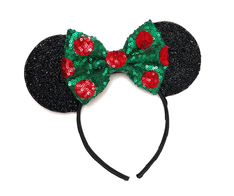 Christmas Polka-Dot Minnie Ears in Black