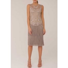 Raishma Roxie Oyster Vintage Flapper Tassel Midi Dress