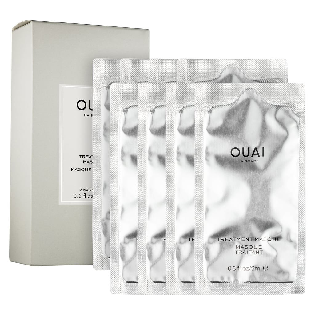 "This is literally a 5 minute hair makeover and they come in single use packets for an instant spa experience. It can be used for all hair types and makes a great stocking stuffer. I love to gift this to my friends with coarse, curly hair types or for the fitness gals that can easily stuff this in their gym bags."  
Ouai Treatment Masque ($27)