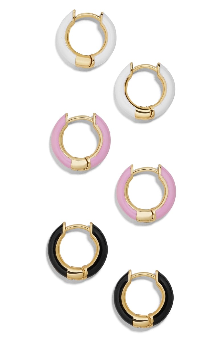 BaubleBar Tiesha Set of 3 Huggie Earrings