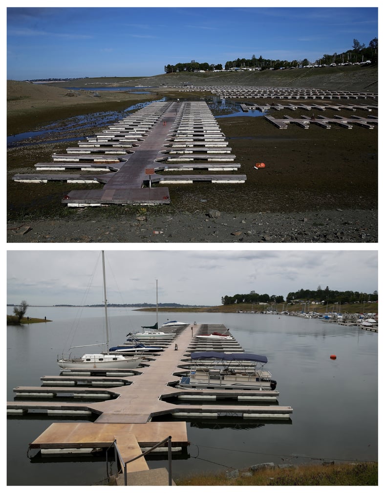 The docks at Folsom Lake Marina in El Dorado Hills, CA.