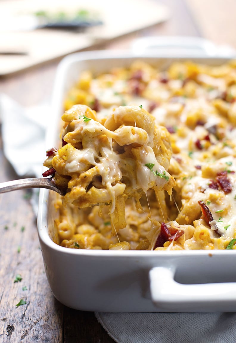 Chicken Bacon Pumpkin Pasta Bake