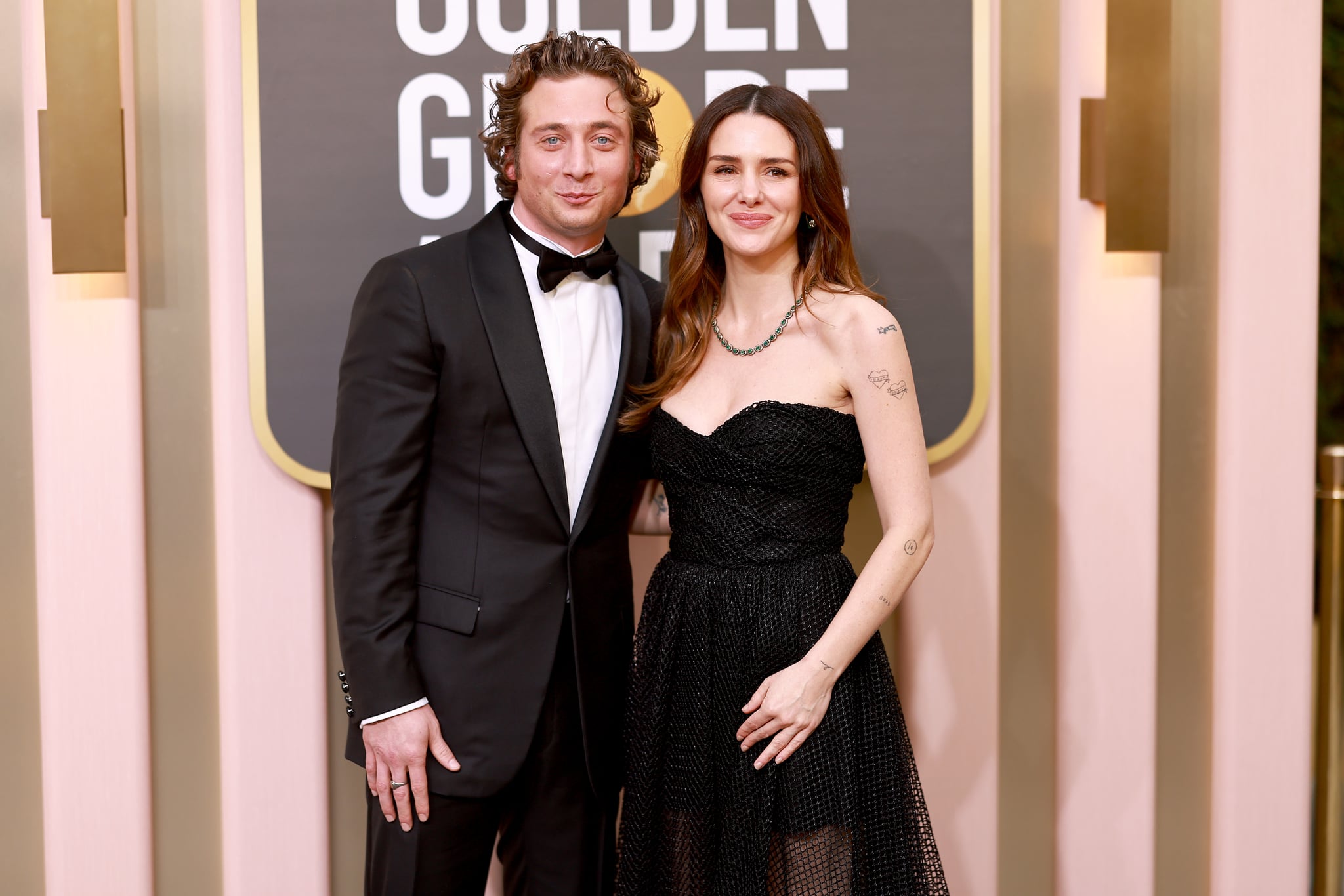BEVERLY HILLS, CALIFORNIA - JANUARY 10: (LR) Jeremy Allen White and Addison Timlin attend the 80th Annual Golden Globe Awards at The Beverly Hilton on January 10, 2023 in Beverly Hills, California.  (Photo by Matt Winkelmeyer/FilmMagic)