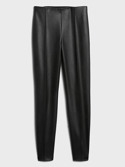 Vegan Leather Legging With Pintuck 