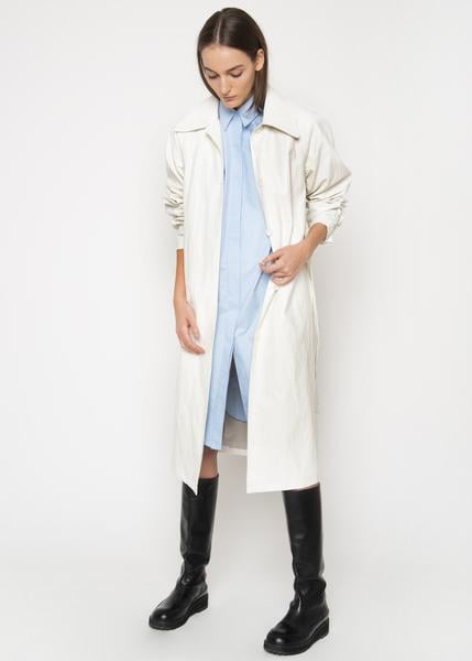 Frankie Shop Crinkled Leather Trench Coat