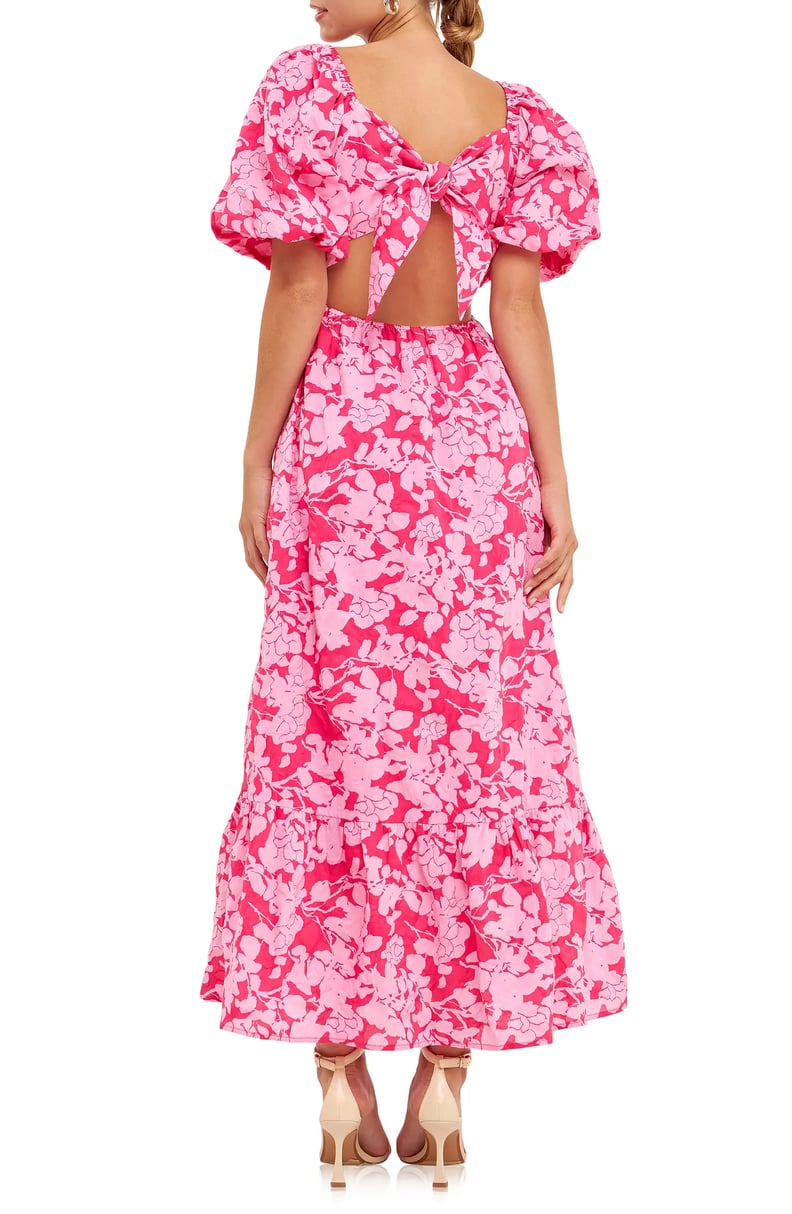 Best Spring Maxi Dresses: Free The Roses Floral Puff Sleeve Tie Back Maxi Dress