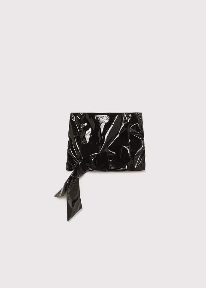 Blumarine Patent Mini Skirt with Bow