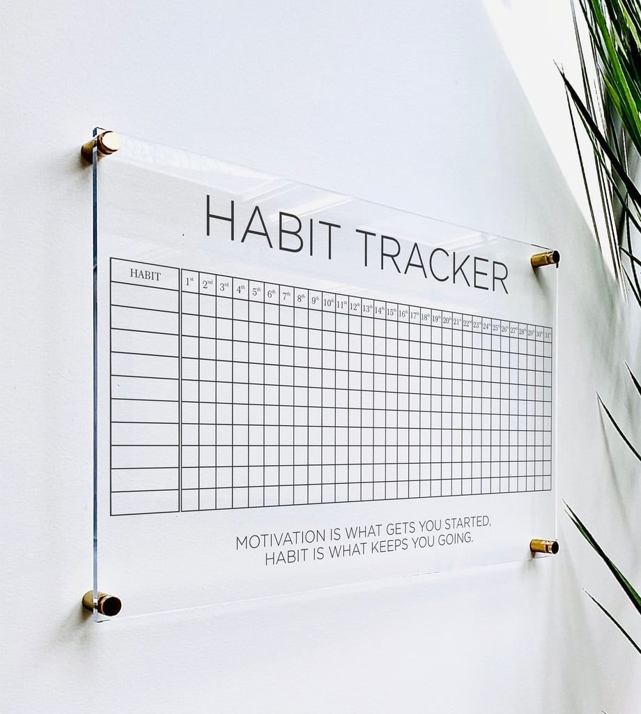 Acrylic Habit Tracker Board For Wall